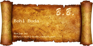 Bohl Buda névjegykártya